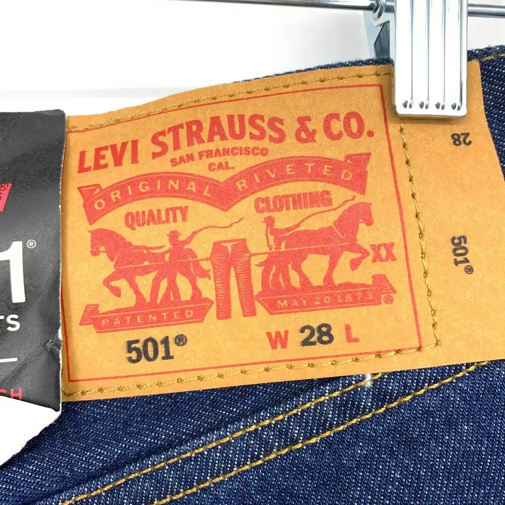 Levis 501 Jean Shorts Womens Size 28 Medium Wash Denim Button Fly NEW